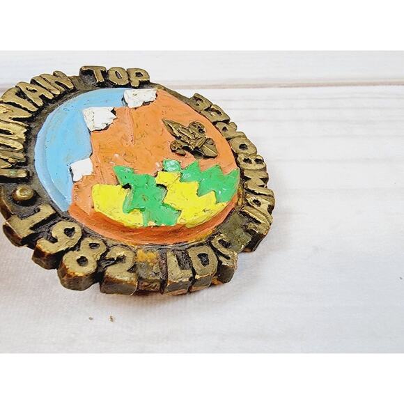 Vintage Boy Scout LDS High On The Mountain Top Patch & Neckerchief Slide 1982 - Picture 11 of 15